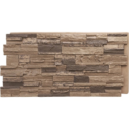 Ekena Millwork 48 5/8"W x 24 3/4"H x 1 1/4"D Cascade Stacked Stone, StoneWall Faux Stone Siding Panel, Smokey Ridge PNU24X48CASR